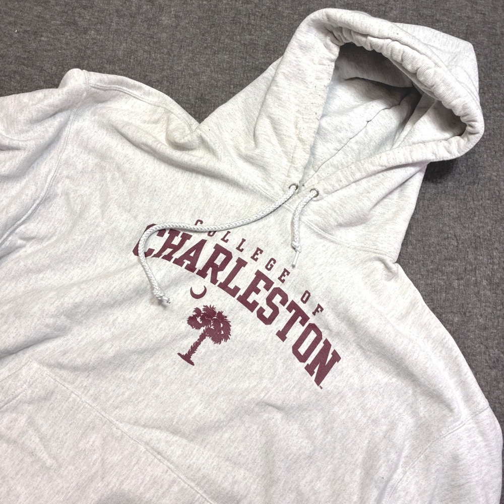 Champion College of Charleston Hoodie Mens XXL Gray Reverse Weave Pullover